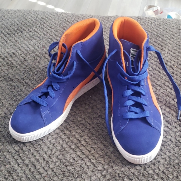 Puma Shoes Puma Orange High Top Suede Sneakers Punk Poshmark